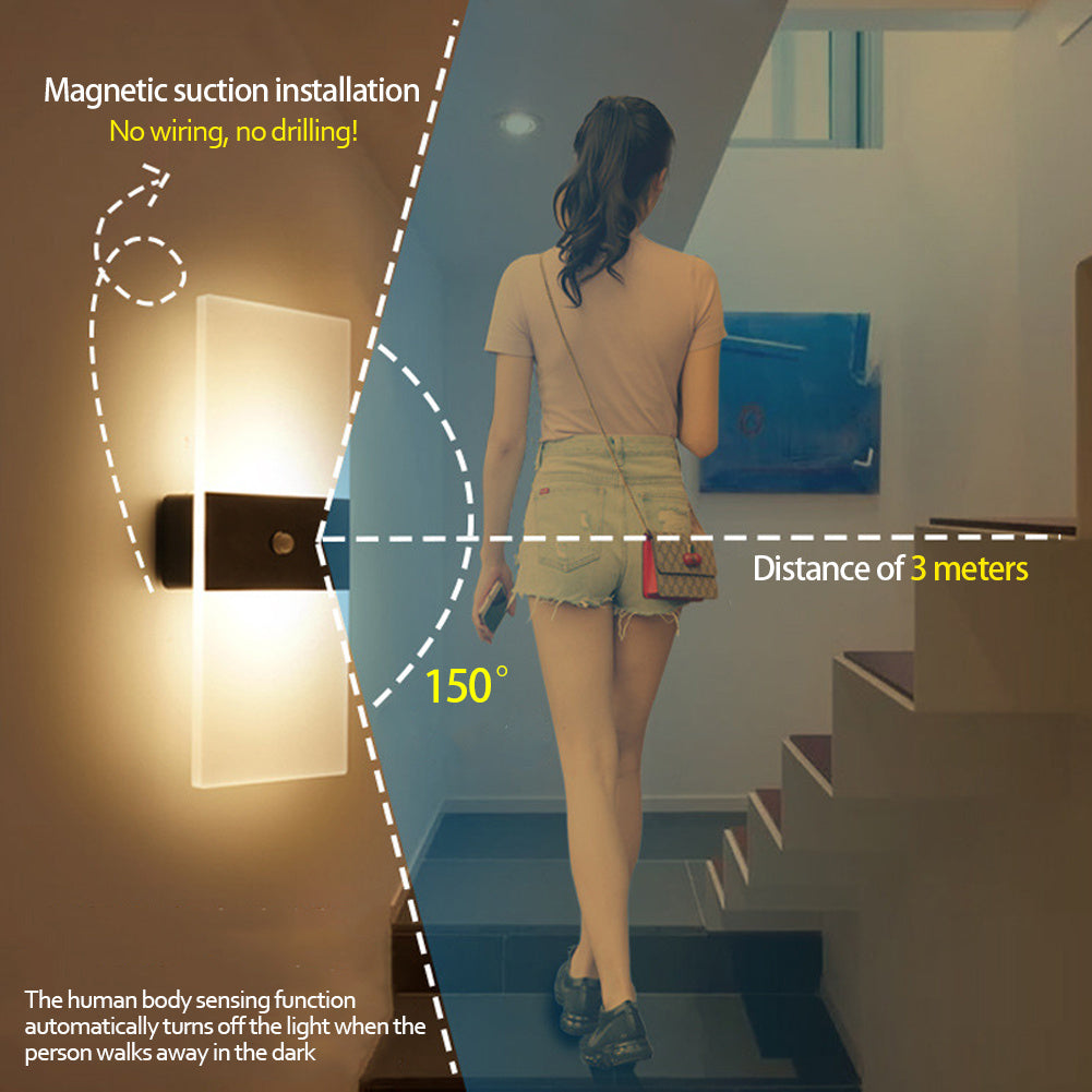 Indoor Motion-Sensing USB Rechargeable Wall Lamp