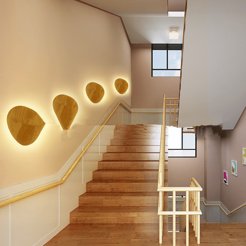 Log Art Wall Lamp – Natural Wooden Decorative Light