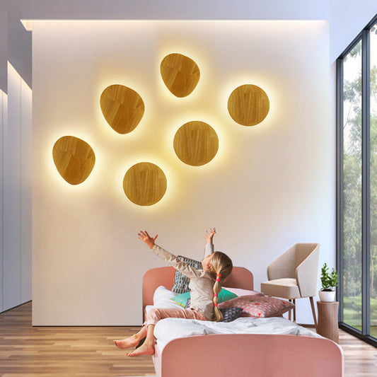 Log Art Wall Lamp – Natural Wooden Decorative Light