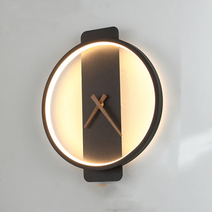 Nordic Wall Lamp with Clock – Bedroom Bedside Lighting