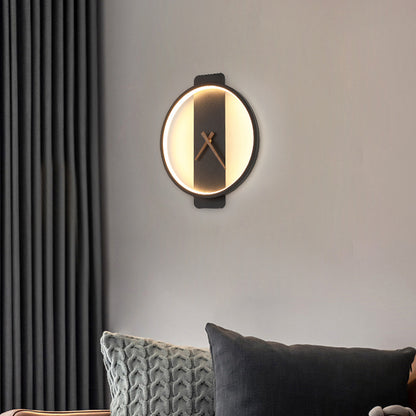 Nordic Wall Lamp with Clock – Bedroom Bedside Lighting