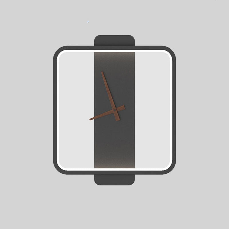 Nordic Wall Lamp with Clock – Bedroom Bedside Lighting